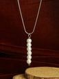 Women's Delicate Pearl Drop Silver Necklace - Priyaasi