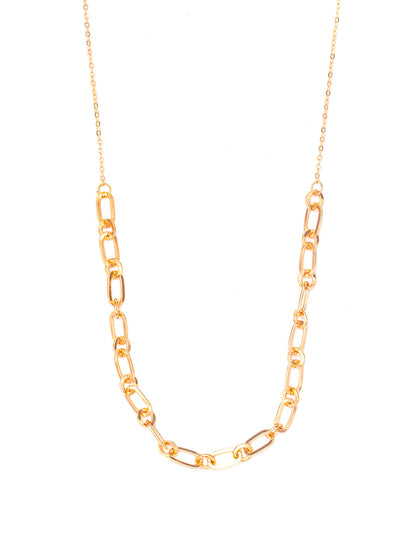 Women's Rose Gold Plated Link Statment Necklace - Priyaasi