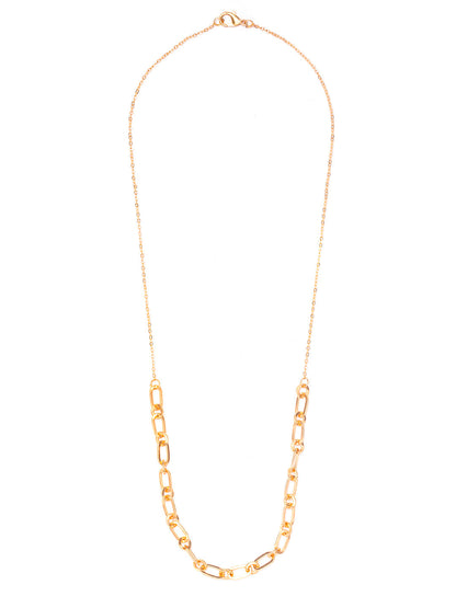 Women's Rose Gold Plated Link Statment Necklace - Priyaasi