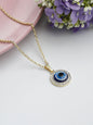 Women's Blue Stones Gold Plated Evil Eye Pendant - Priyaasi