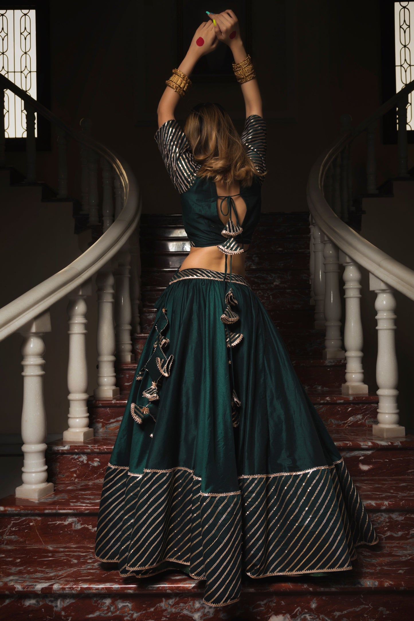 Women's mimosa green lehenga set - Pomcha Jaipur