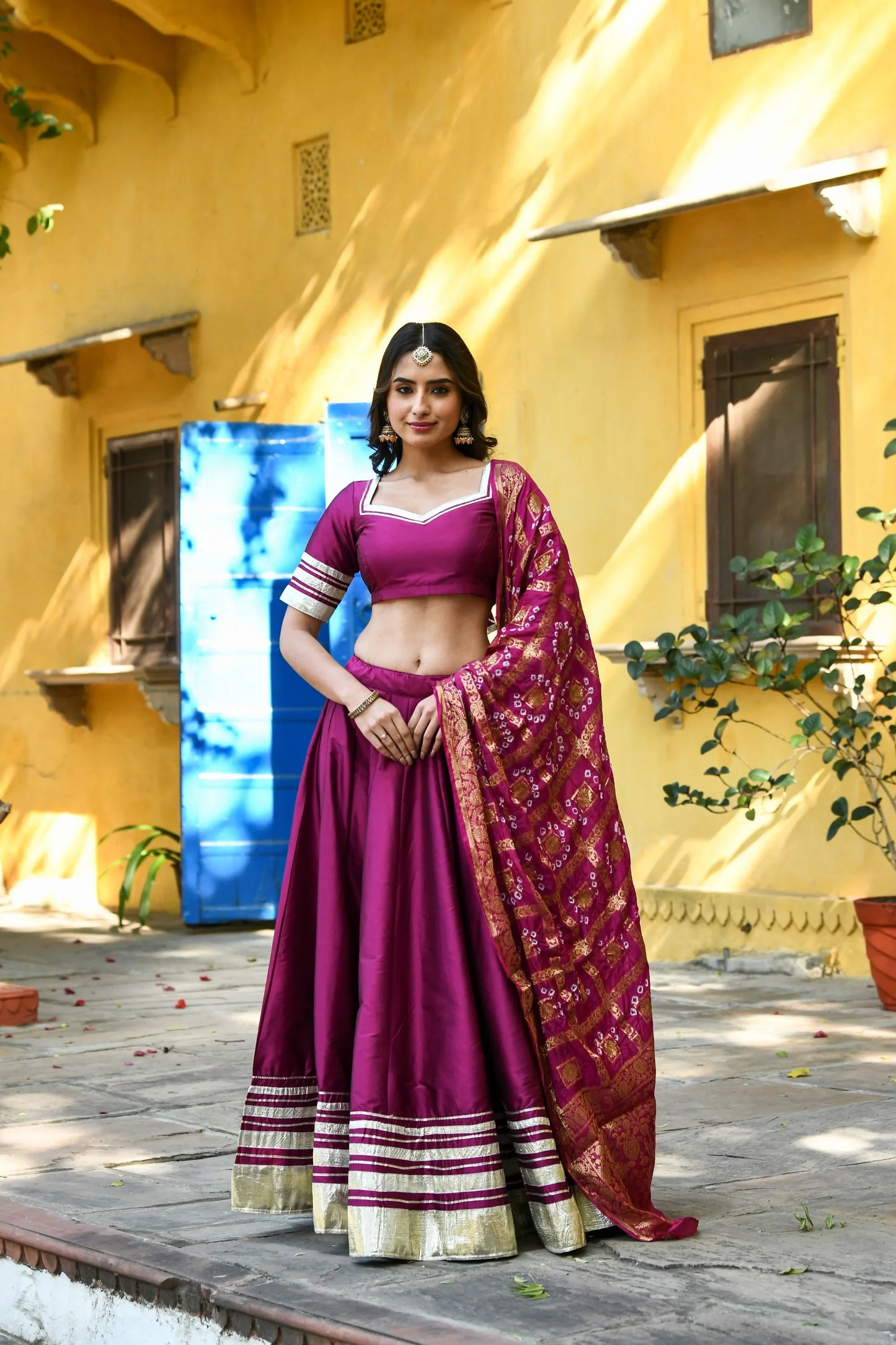 Women's Purple Lehenga Choli Set - (3Pcs)