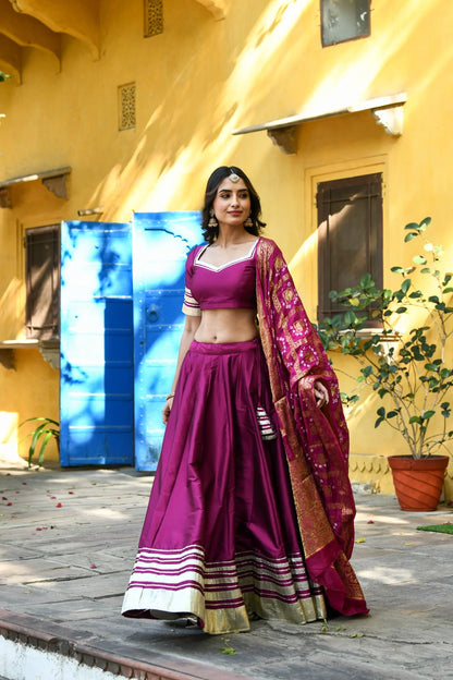 Women's Purple Lehenga Choli Set - (3Pcs)