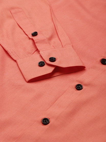 Men's Cotton Orange Formal Shirt