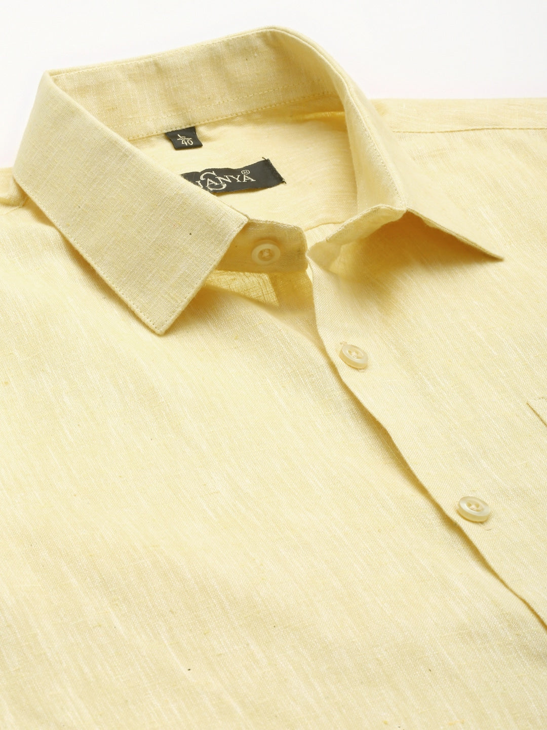 Men's Cotton Blend Lemon Classic Formal Shirt