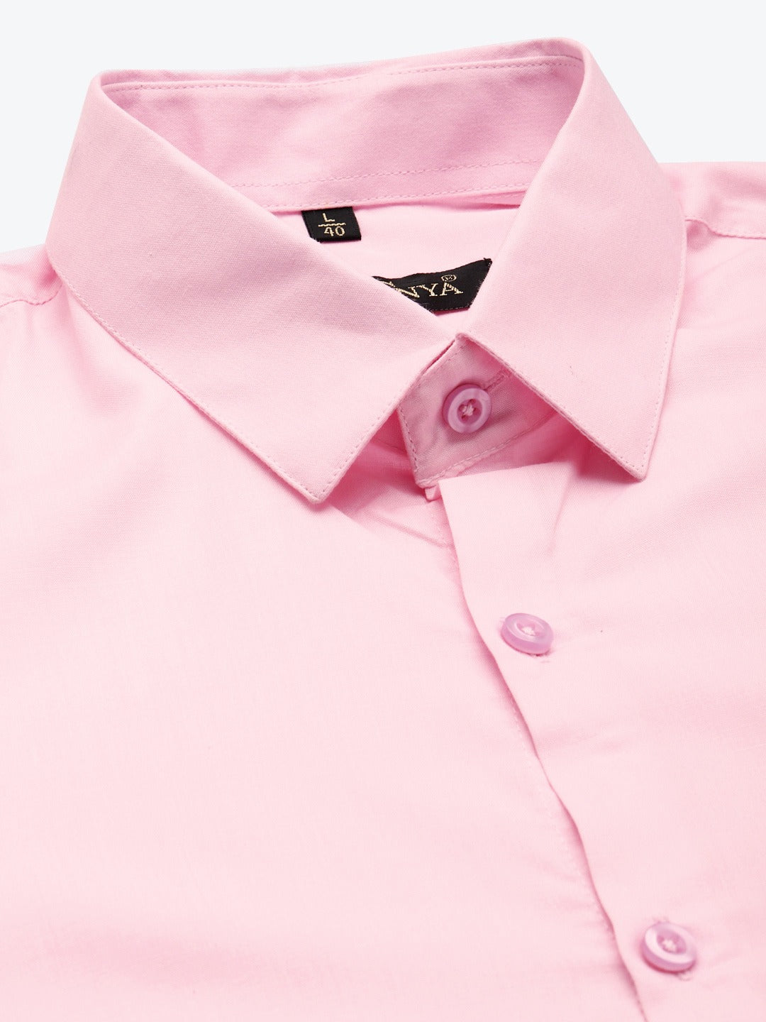 Men's Cotton Pink Plain Formal Shirt