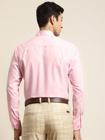 Men's Cotton Pink Plain Formal Shirt