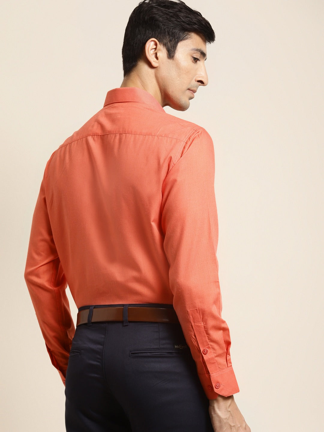 Men's Cotton Orange Classic Formal Shirt