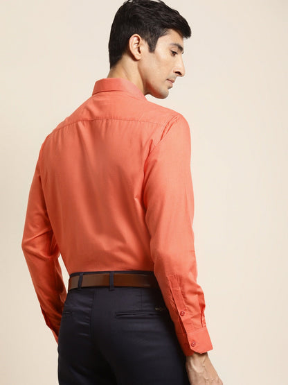 Men's Cotton Orange Classic Formal Shirt