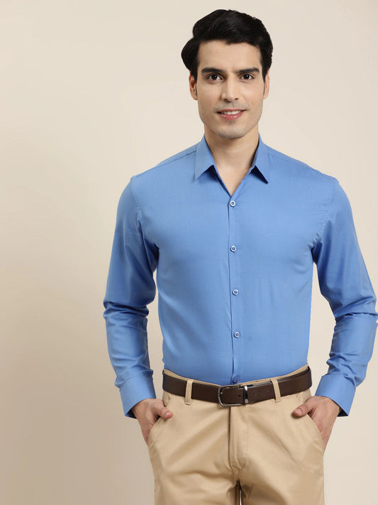 Men's Cotton Blue Classic Formal Shirt