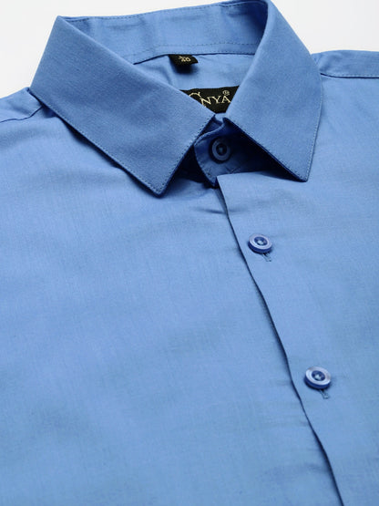 Men's Cotton Blue Classic Formal Shirt