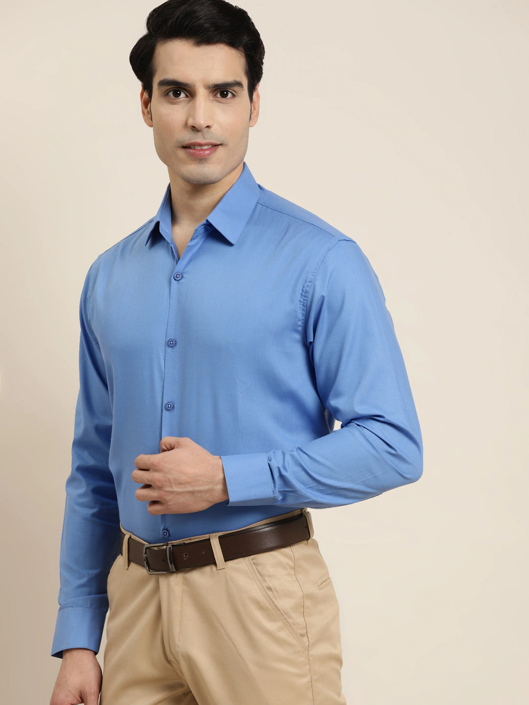 Men's Cotton Blue Classic Formal Shirt