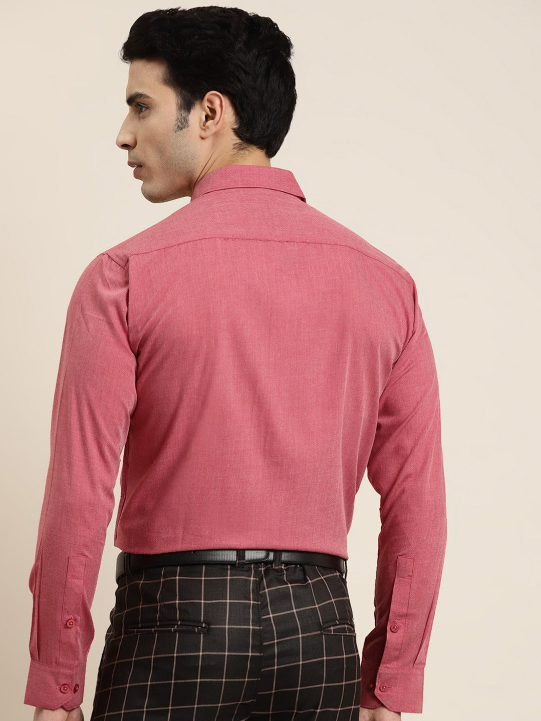 Men's Cotton Coral Red Classic Formal Shirt