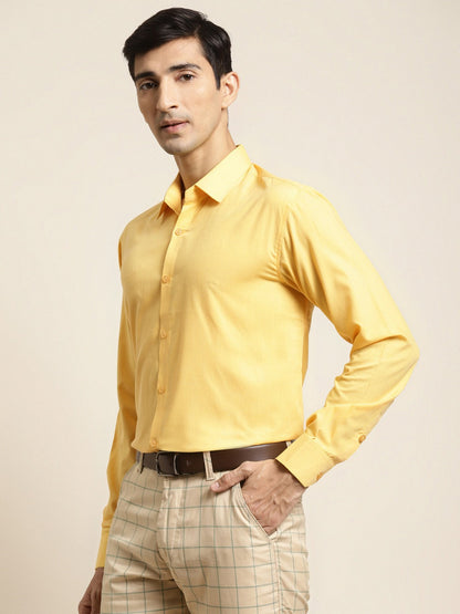 Men's Cotton Yellow Classic Formal Shirt