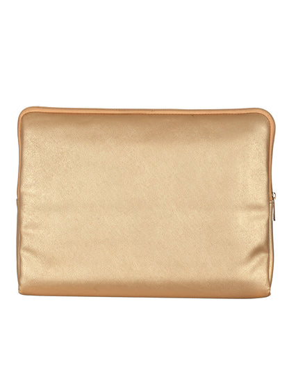 Women's Metallic Gold Solid Laptop Sleeve - Priyaasi