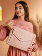 Women's Blush Pink Solid Laptop Sleeve - Priyaasi