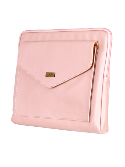 Women's Blush Pink Solid Laptop Sleeve - Priyaasi