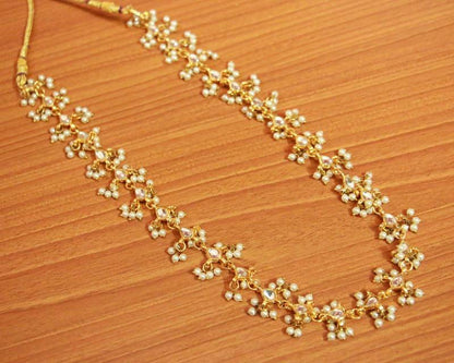 Women's Pearl Kundan Polki Single Line Necklace