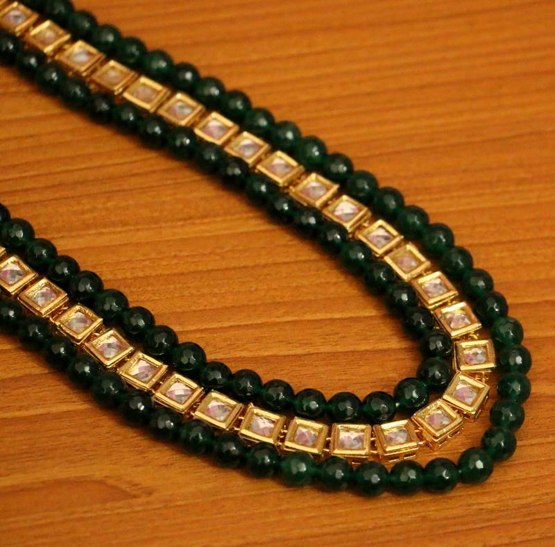 Women's Kundan Meenakari Emerald Look Necklace