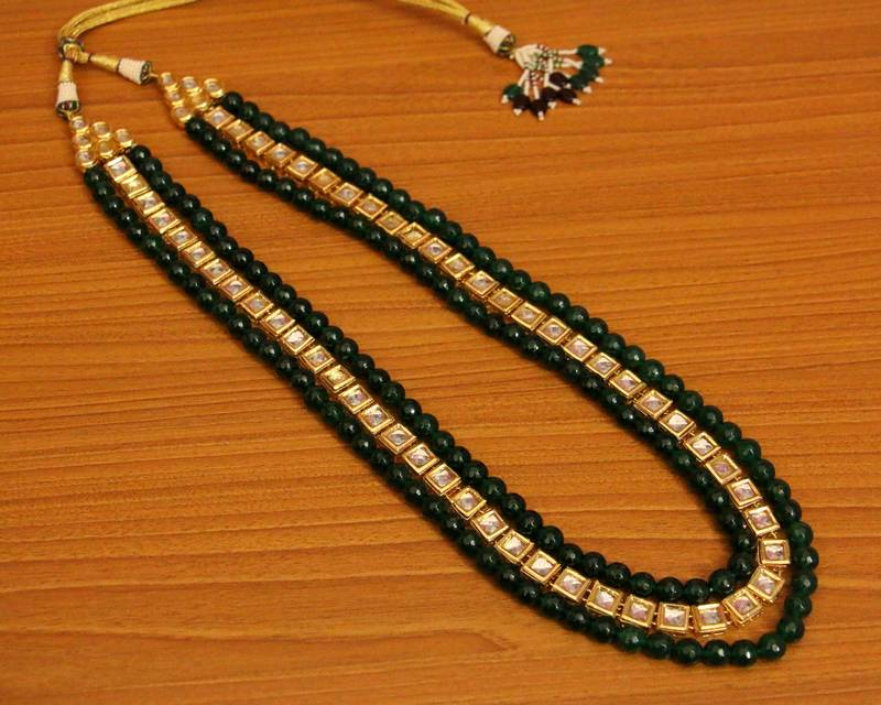 Women's Kundan Meenakari Emerald Look Necklace