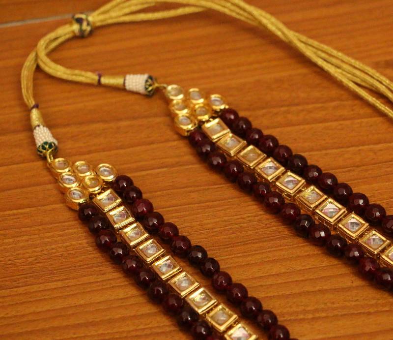 Women's Kundan Meenakari Ruby Long Necklace