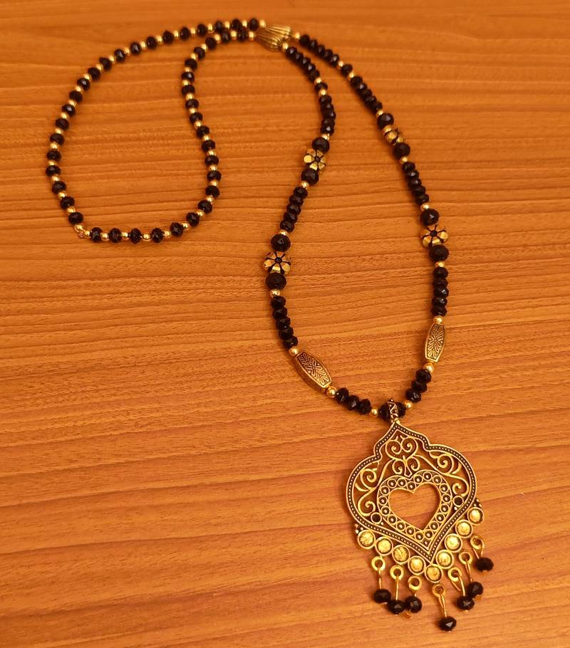 Women's Heart Shaped Antique Look Necklace