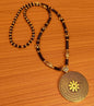 Women's Antique Brass Gold Look Round Necklace Set