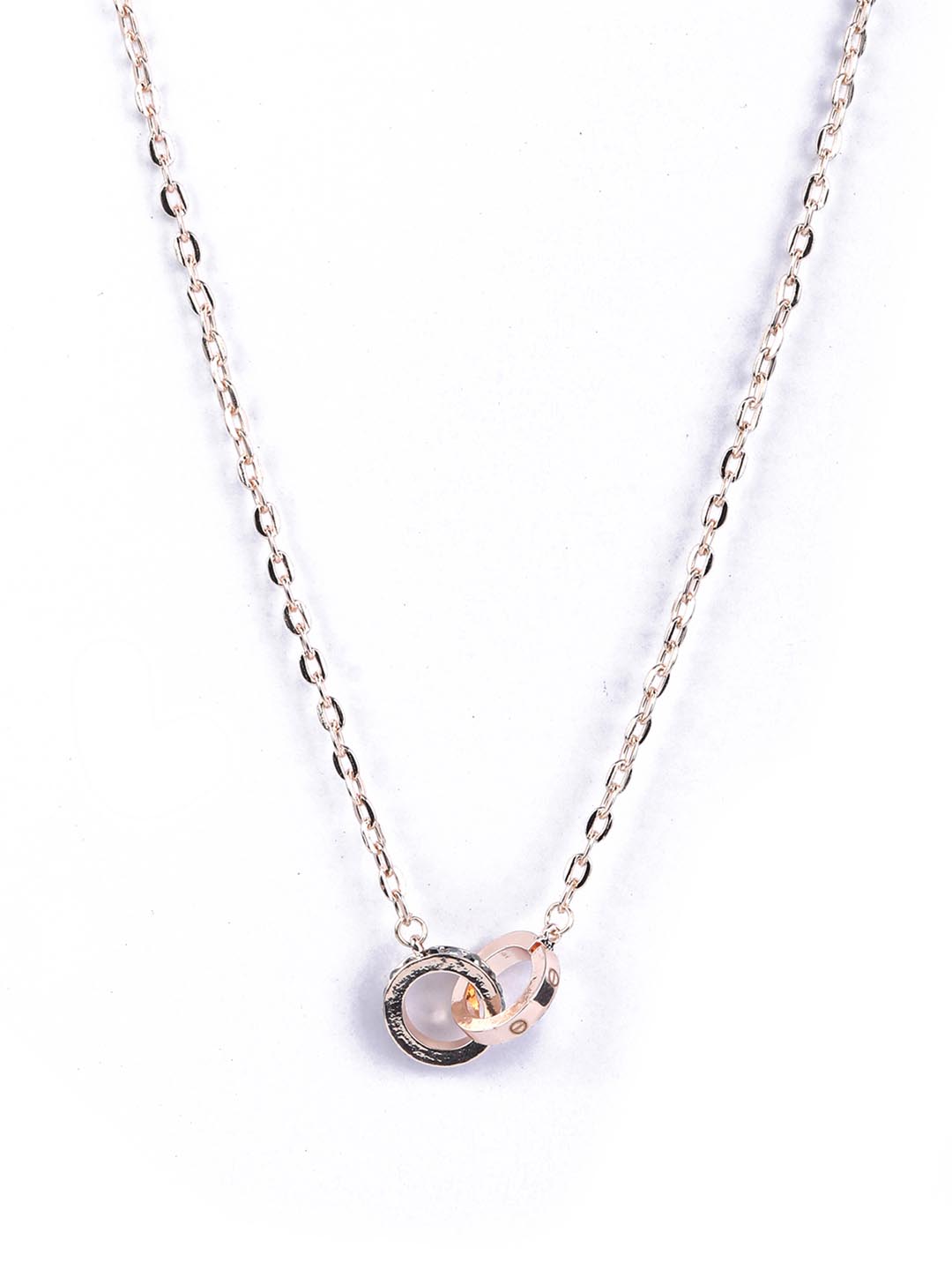 Women's Stones Studded Rose Gold Plated Pendant - Priyaasi