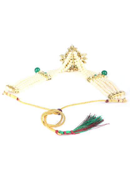 Women's Green Kundan Gold Plated Choker Set - Priyaasi