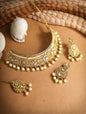 Women's White Kundan Gold Plated Choker Set with MaangTikka - Priyaasi