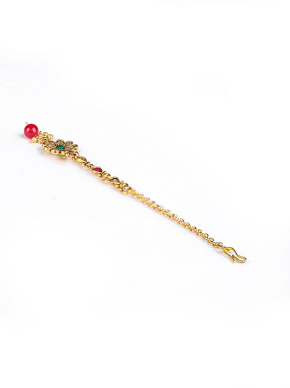 Women's Multi-Color Kundan Gold Plated Choker Set with MaangTikka - Priyaasi