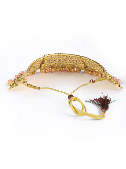 Women's Pink Kundan Gold Plated Choker Set with MaangTikka - Priyaasi