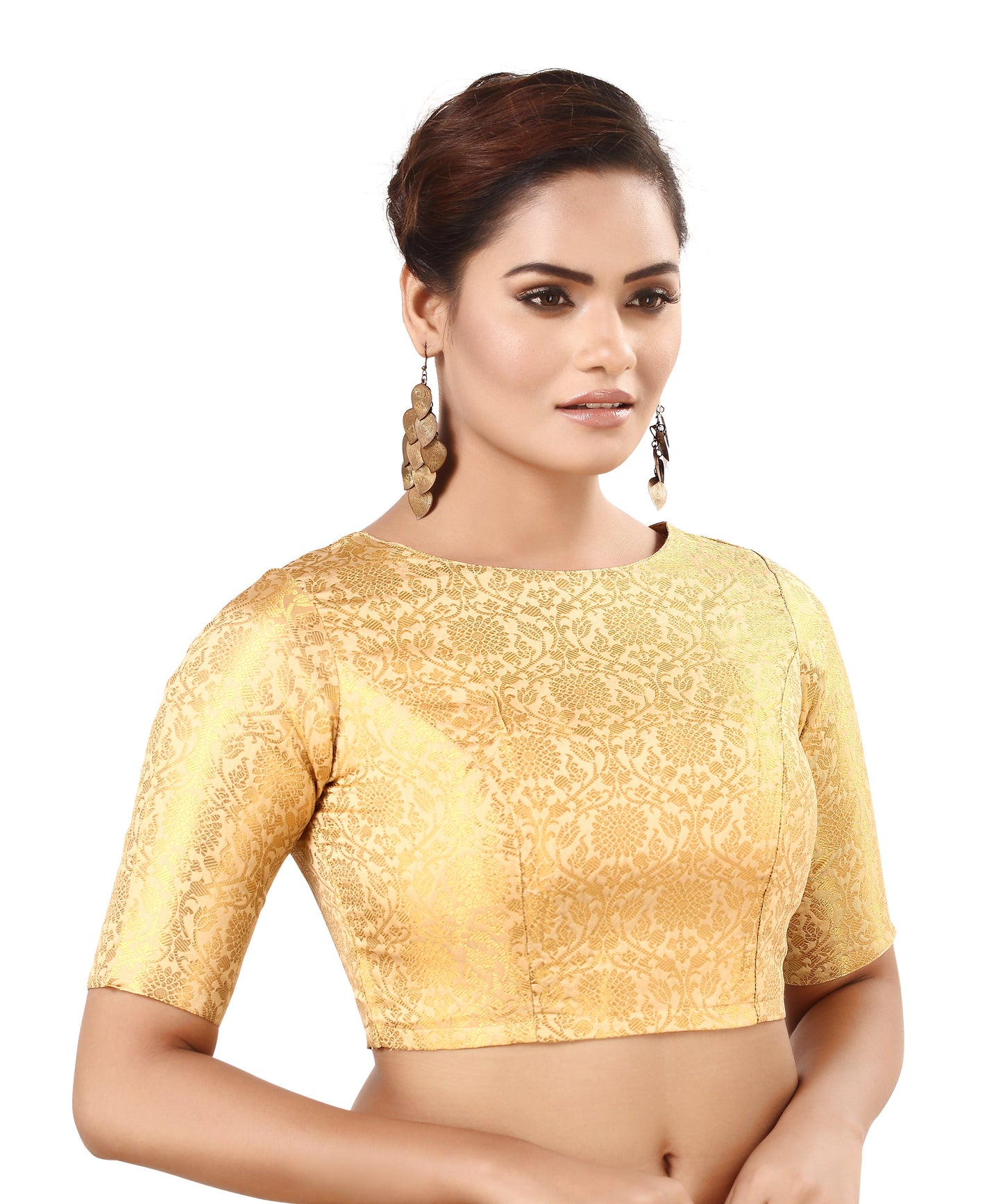 Women's Traditional Benaras Brocade Readymade Stitched Saree Blouse