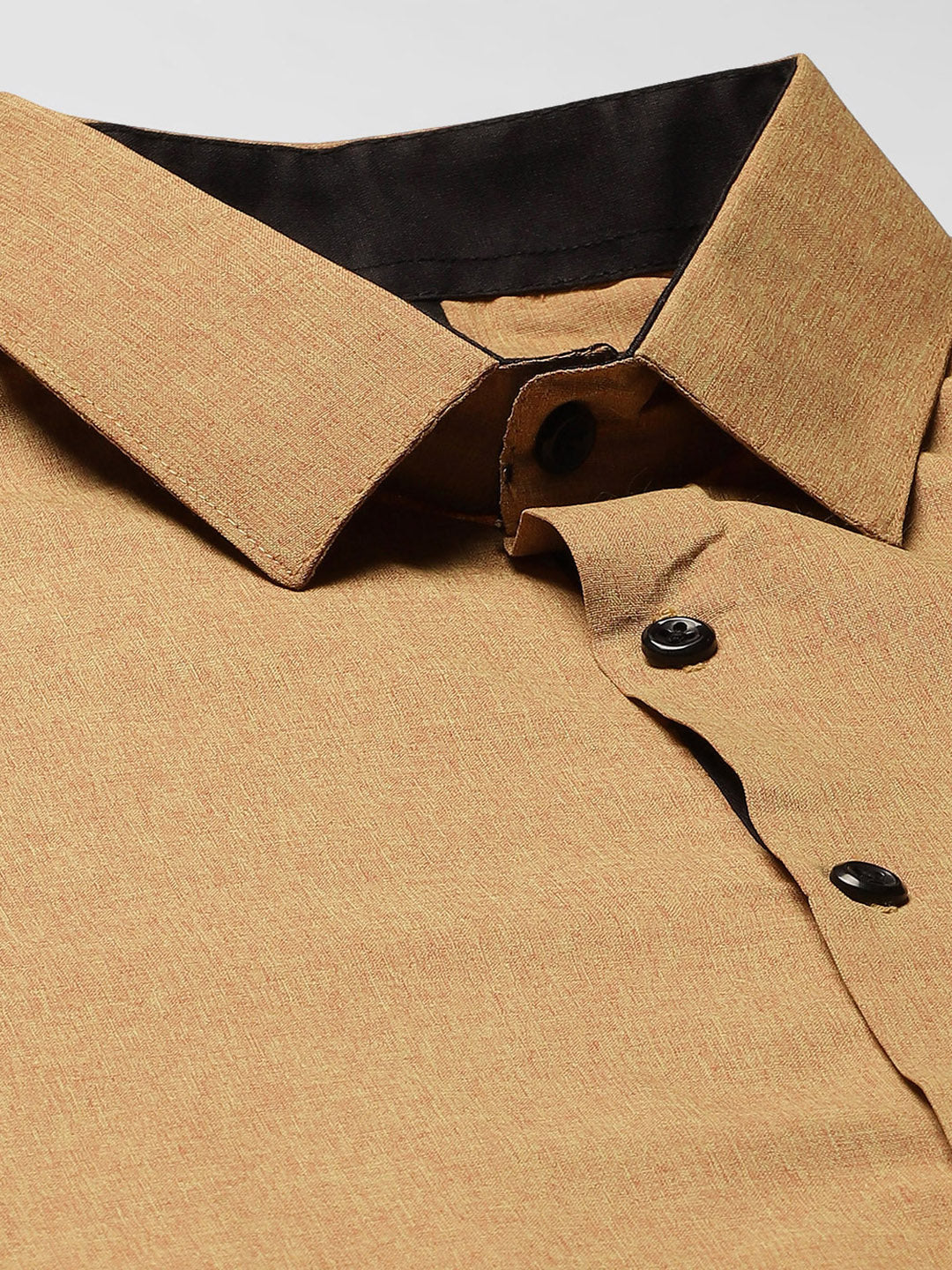 Men's Cotton Metallic Gold Solid Formal Shirt