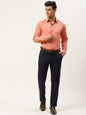 Men's Cotton Orange Solid Formal Shirt