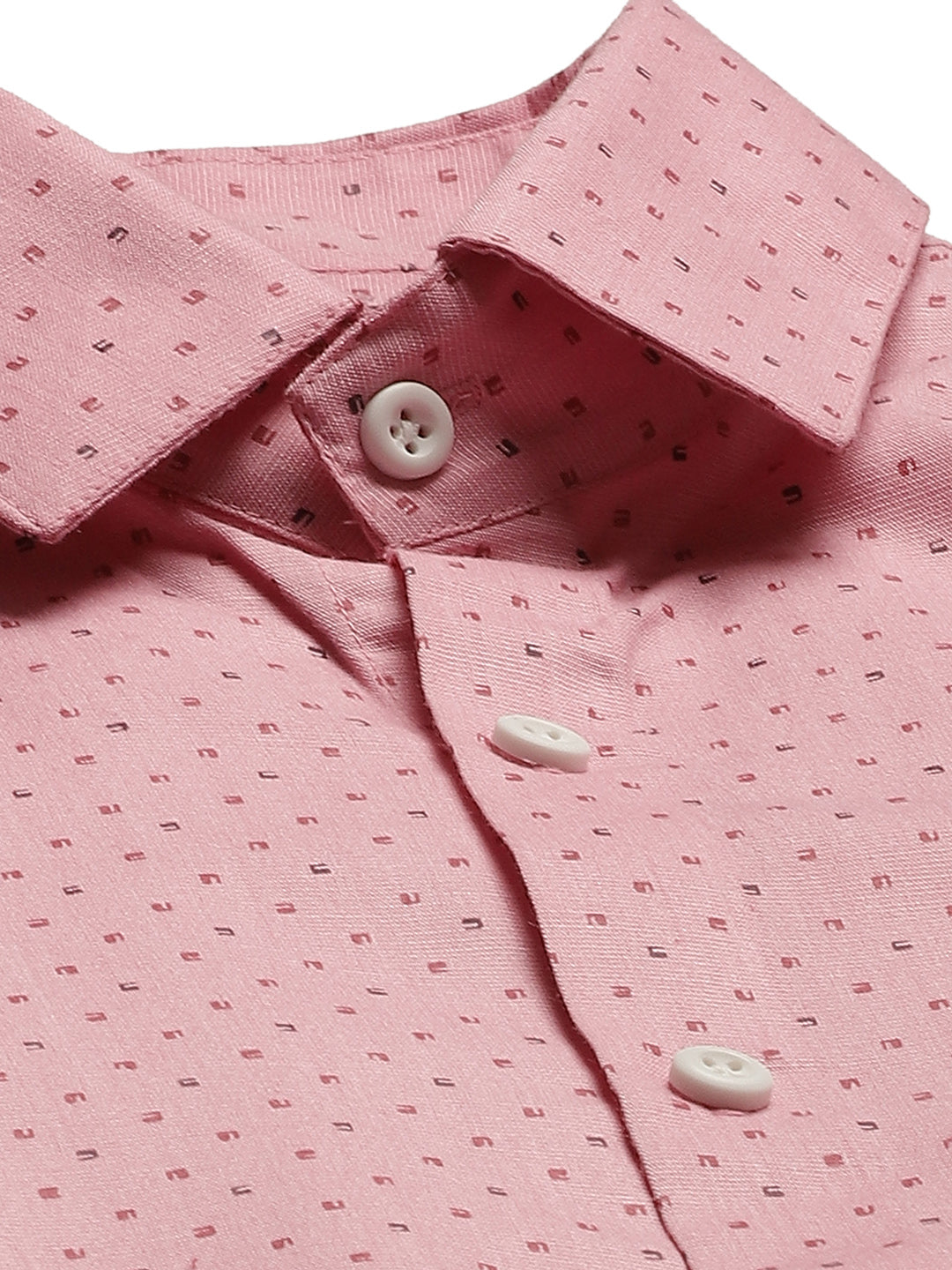 Mens Cotton Pink Printed Formal Shirt