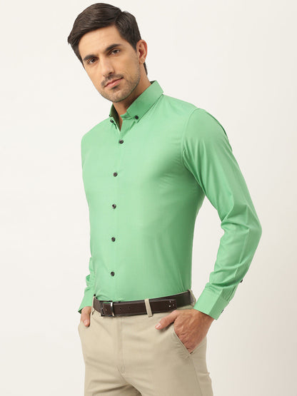 Men's Cotton Green Formal Shirt