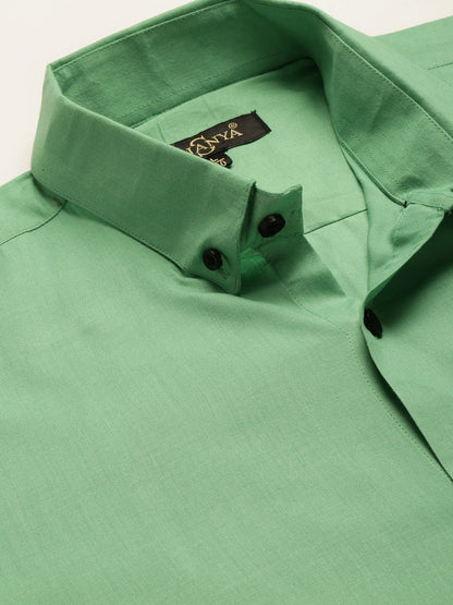 Men's Cotton Green Formal Shirt