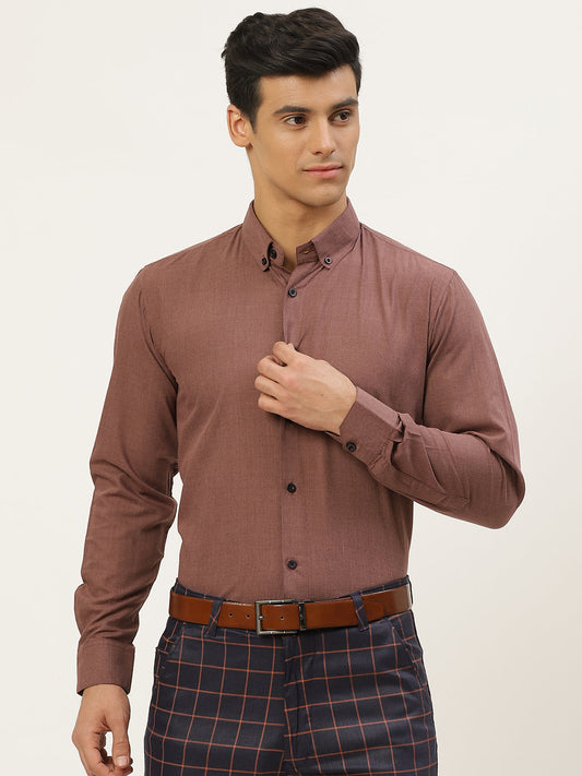 Men's Cotton Wine Formal Shirt