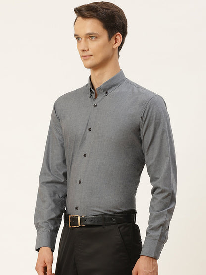 Men's Cotton Teal Blue Formal Shirt