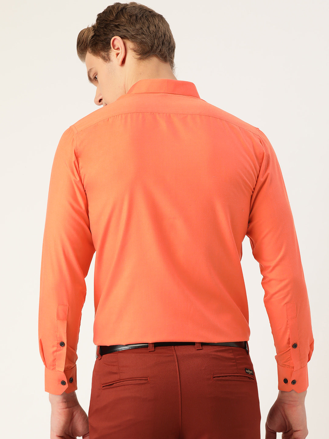 Men's Cotton Orange Formal Shirt