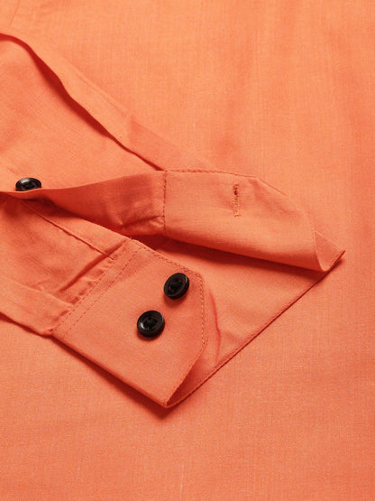 Men's Cotton Orange Formal Shirt