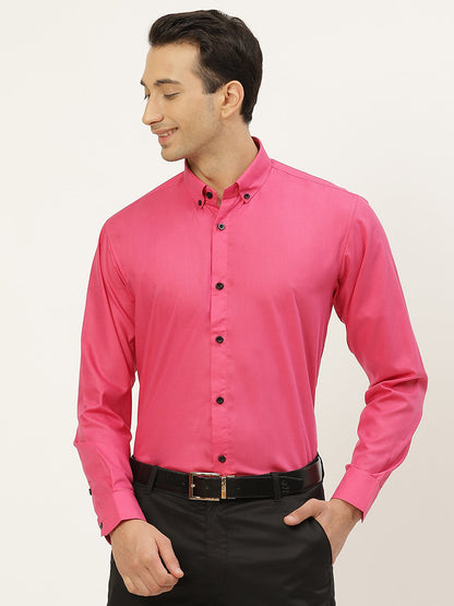 Men's Cotton Dark Pink Formal Shirt