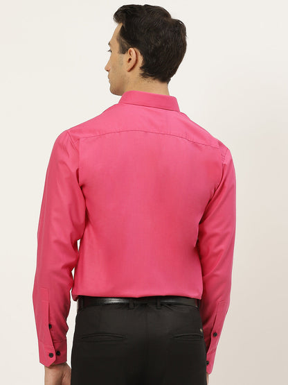 Men's Cotton Dark Pink Formal Shirt