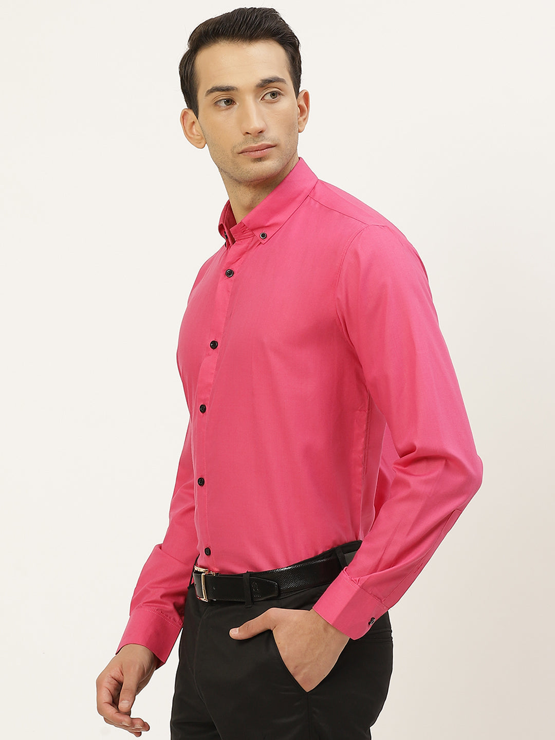 Men's Cotton Dark Pink Formal Shirt