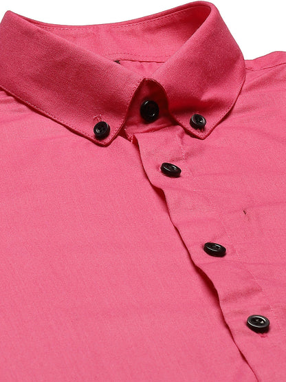 Men's Cotton Dark Pink Formal Shirt