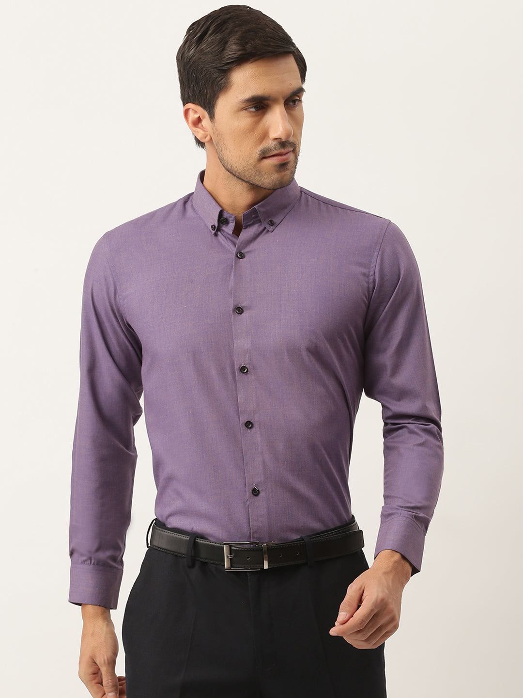 Men's Cotton Purple Formal Shirt