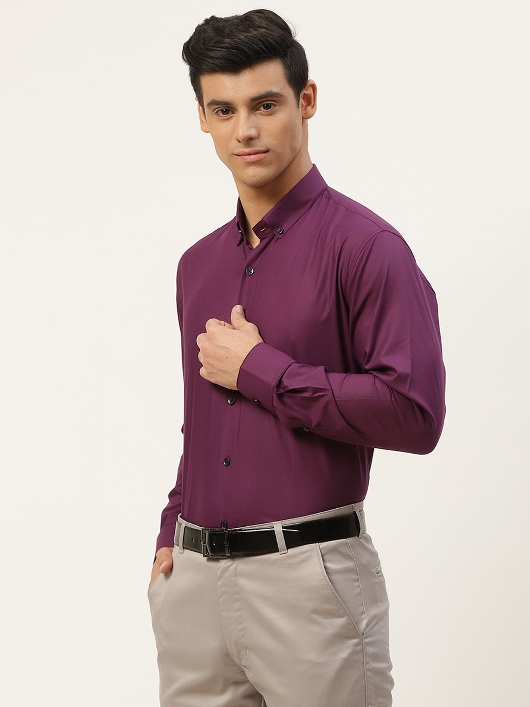 Men's Cotton Dark Purple Formal Shirt