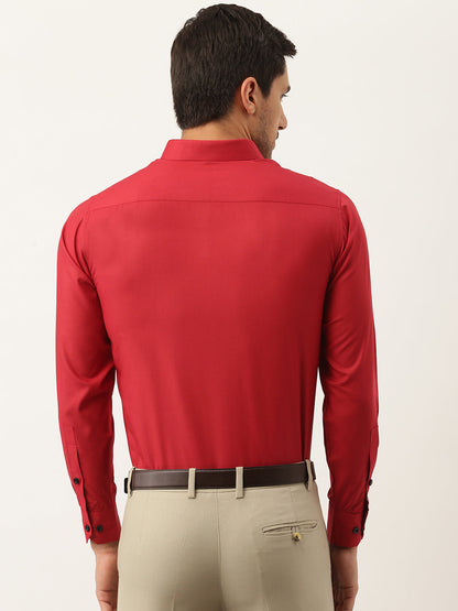 Men's Cotton Red Formal Shirt