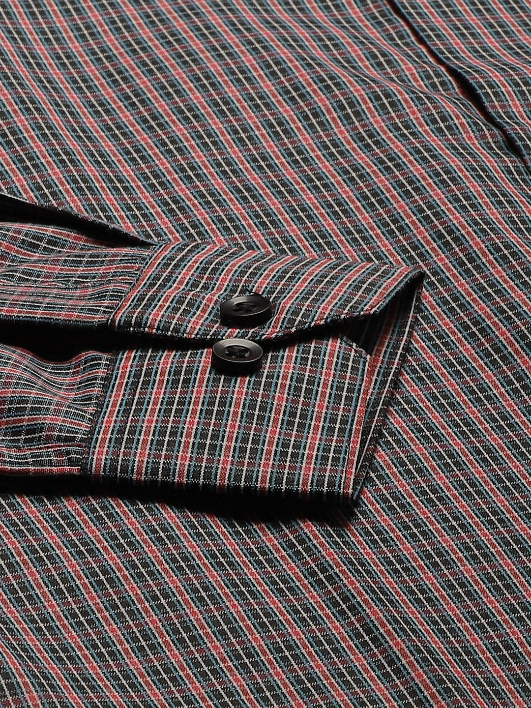 Mens Cotton Red & Multi Checked Formal Shirt